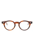 JULIUS TART OPTICAL Harold round-frame glasses - Brown