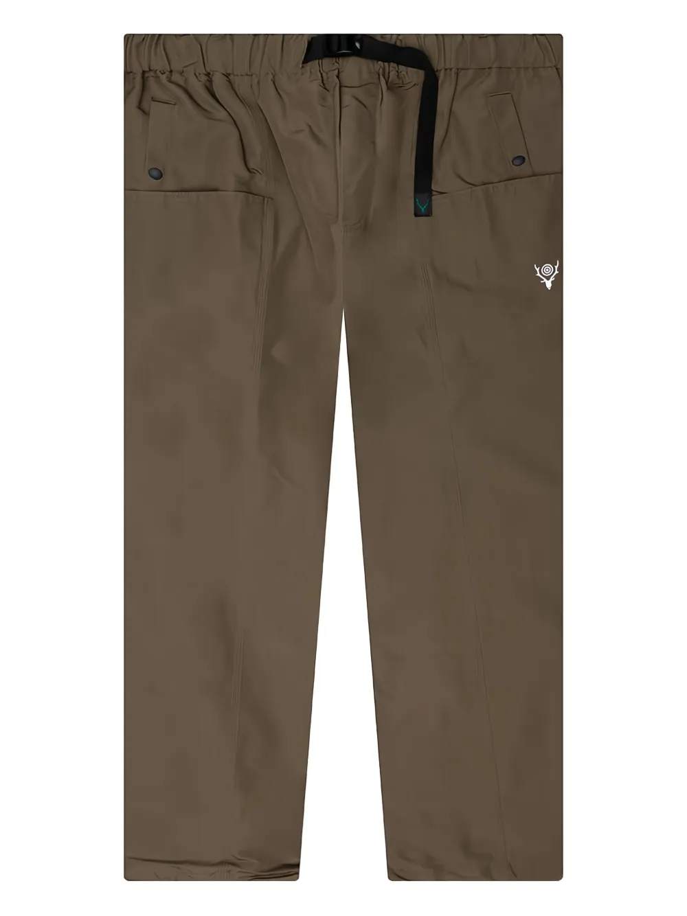 SOUTH2 WEST8 belted grosgrain trousers | Green | Image 1