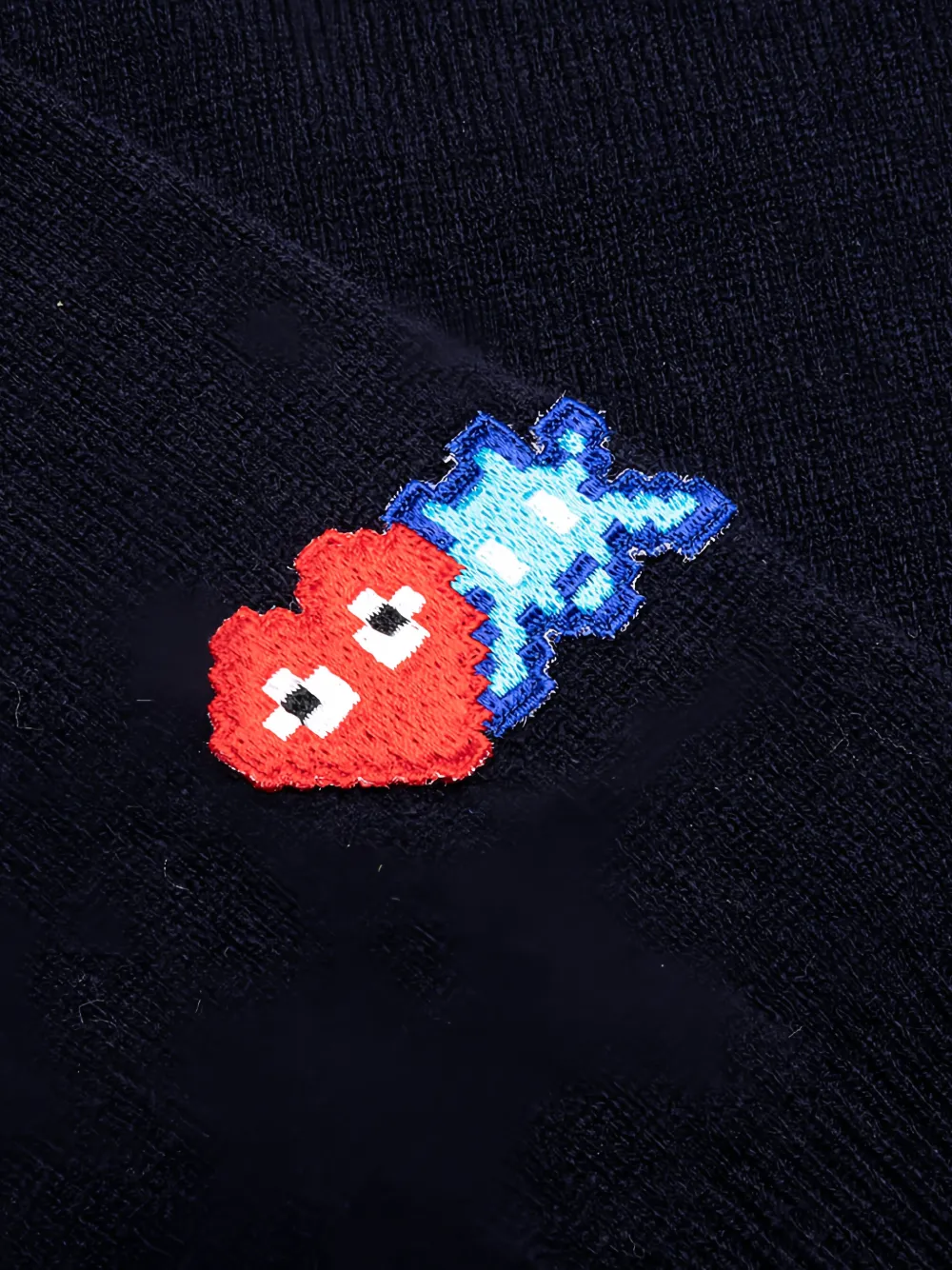 x The Artist Invader heart-patch cardigan