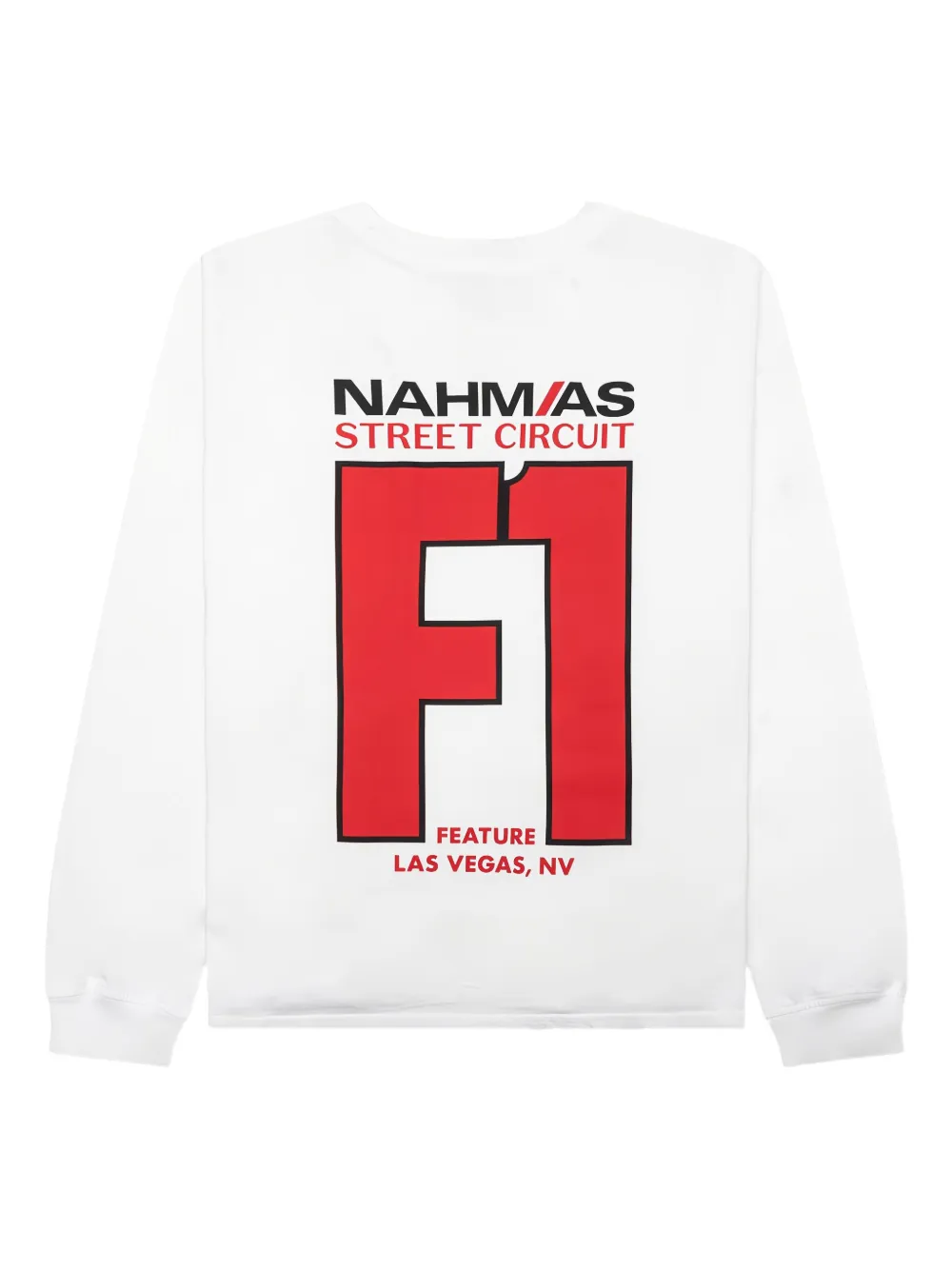 Nahmias x Feature F1 Las Vegas grafisch T-shirt met lange mouwen Wit