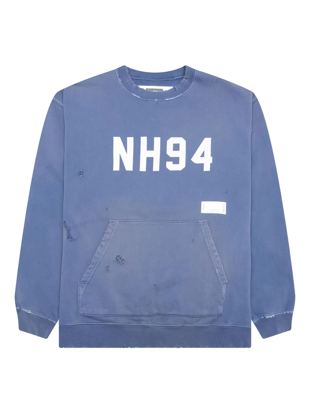 Neighborhood NH94 distressed sweatshirt - ブルー Neighborhood NH94 distressed sweatshirt - ブルー