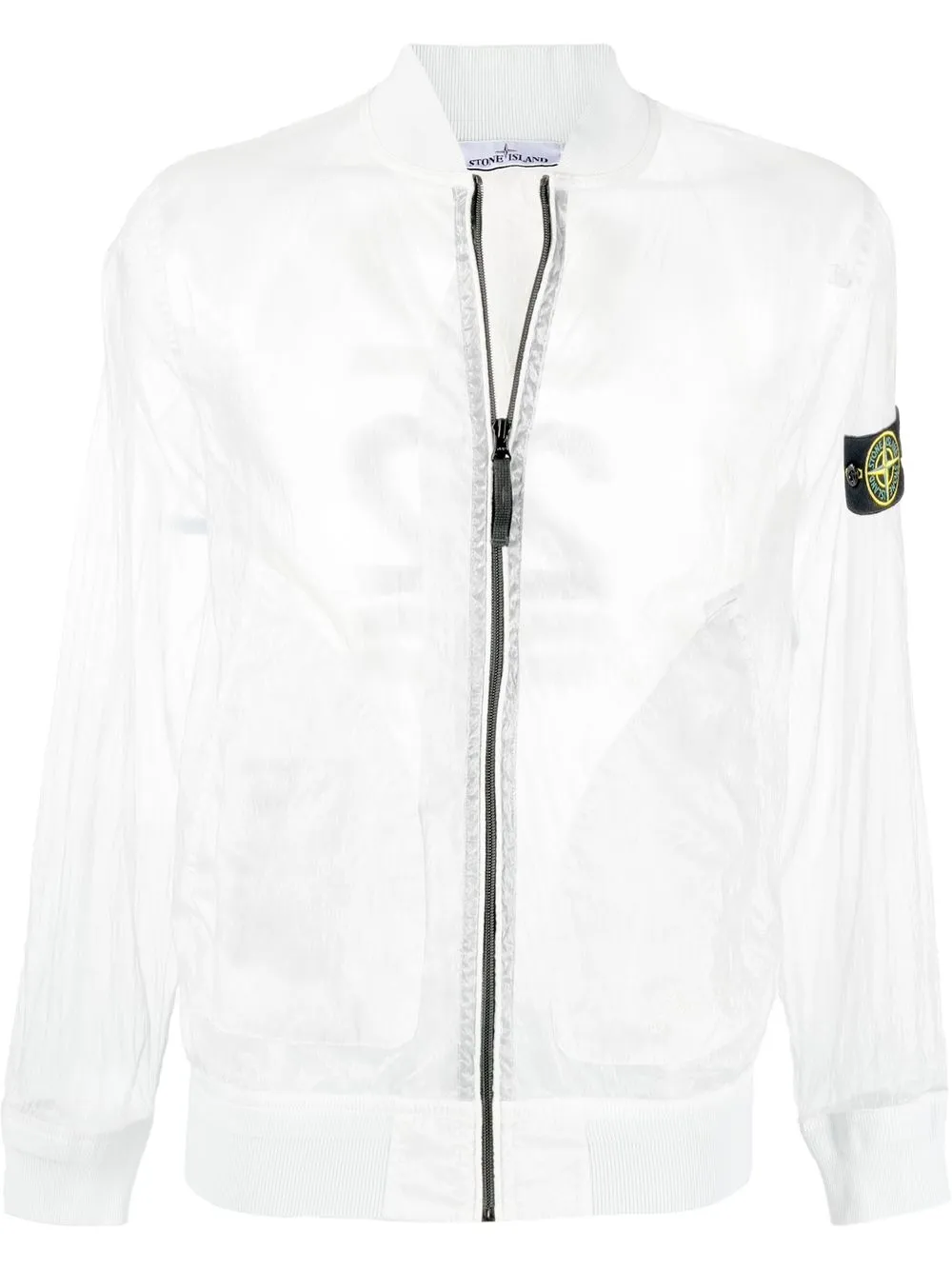 Stone Island Bomber leggero semi trasparente - White