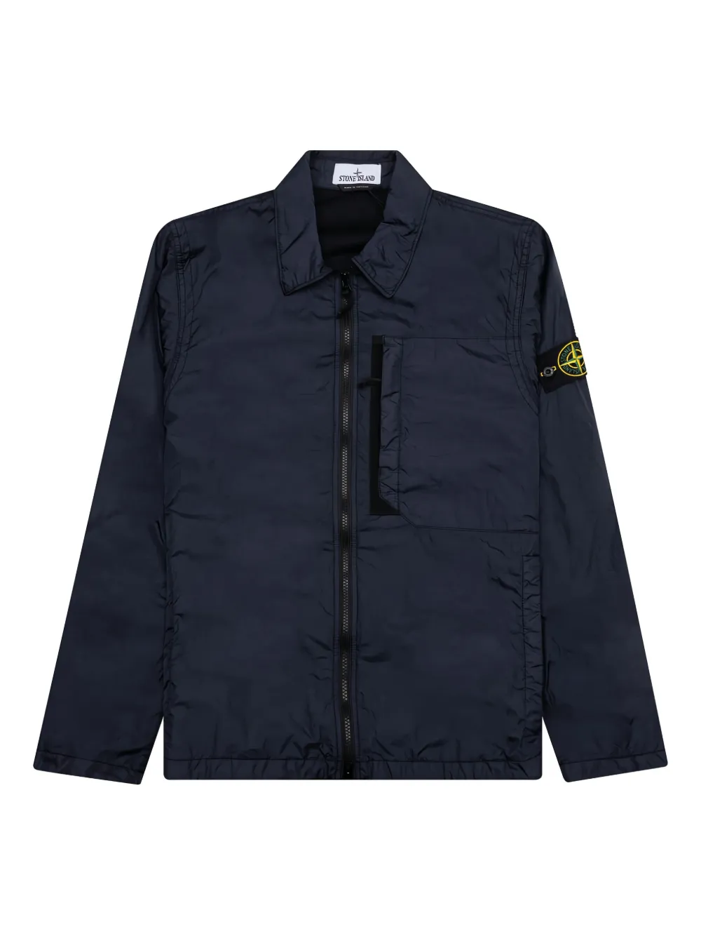 Stone Island zip-fastening patch-pocket overshirt - ブルー Stone Island zip-fastening patch-pocket overshirt - ブルー