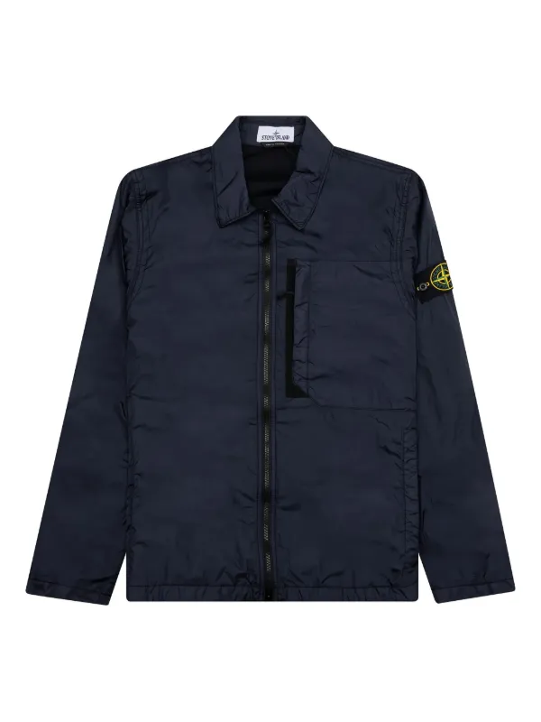 Stone  ジップアップオーバーシャツ Stone Island ジップアップ オーバーシャツ | ブルー | FARFETCH JP
