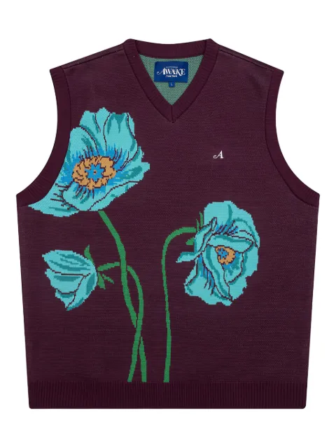 Awake NY floral-intarsia sweater vest