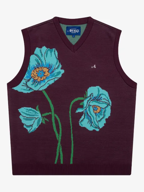 Awake NY floral-intarsia sweater vest