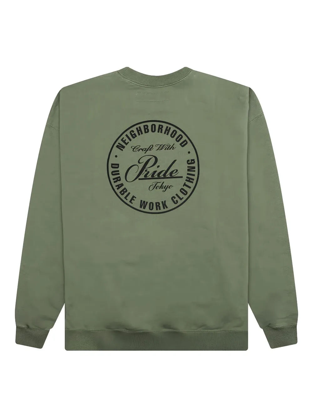 Neighborhood Sweater met rond logo Groen