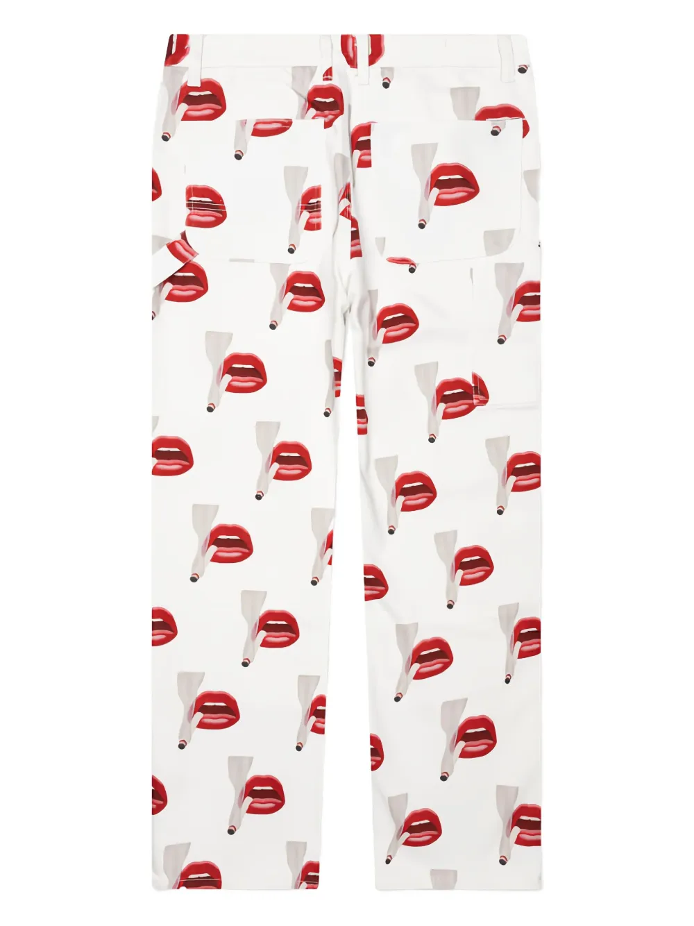 Emotionally Unavailable x Tom Wesselmann smoking lips-print trousers | Regular-Fit & Straight Leg Pants | Image 2