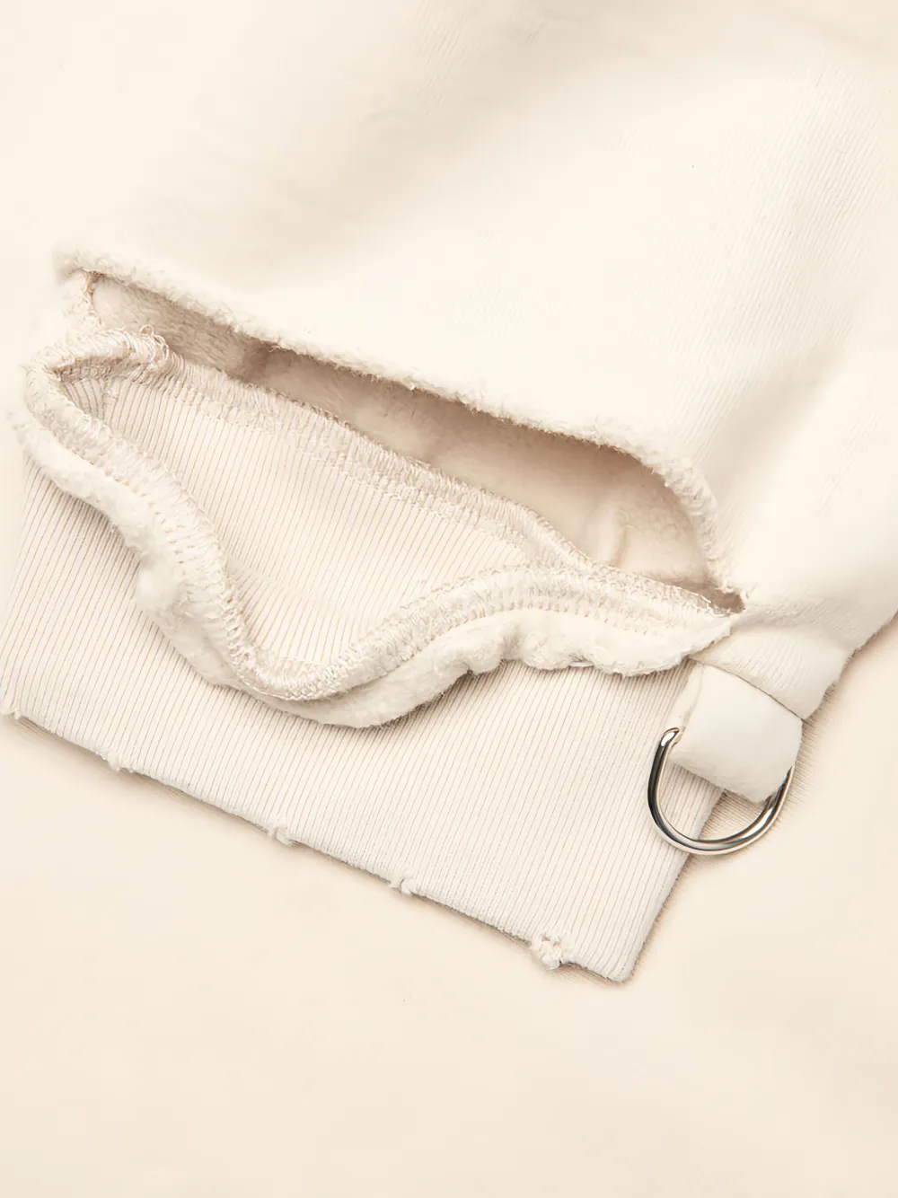 Raf Simons Gerafelde hoodie met verwassen effect Beige