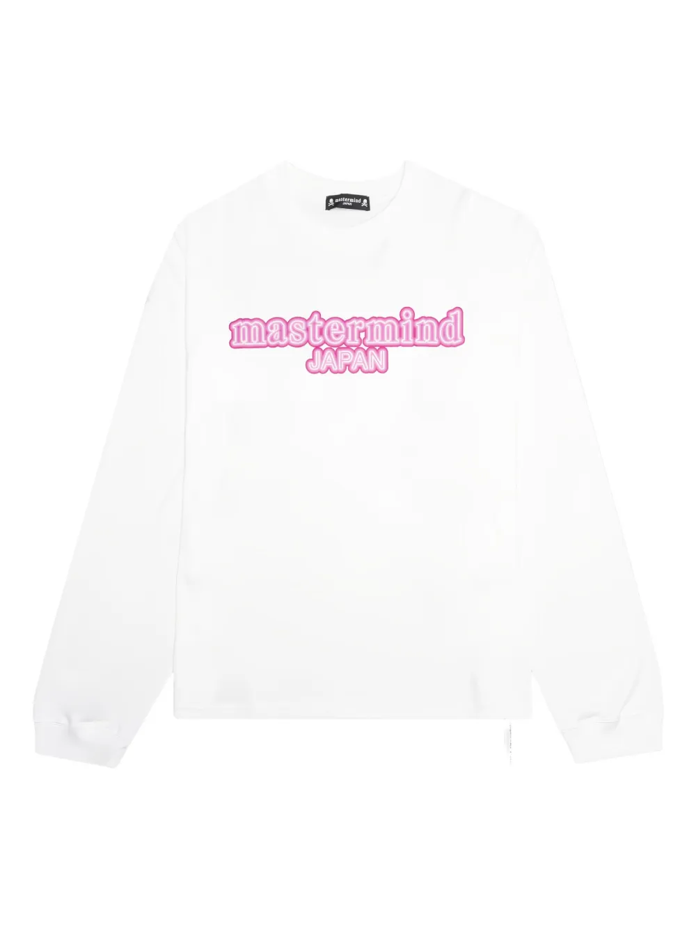 Mastermind Japan T-shirt met doodskopprint en lange mouwen Wit