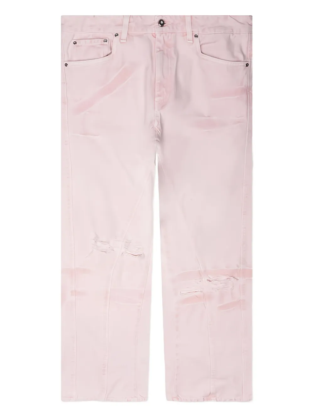 PDF Rich Kid frayed-detail embroidered jeans - ピンク PDF Rich Kid frayed-detail embroidered jeans - ピンク