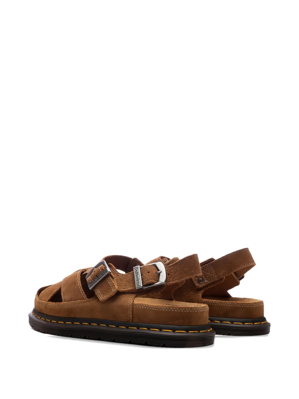 Dr. Martens buckle-detail suede flat mules Brown
