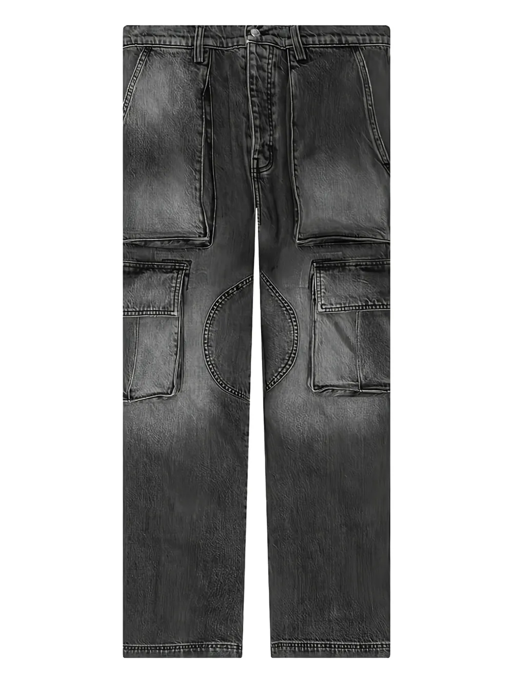 Nahmias logo-patch cargo jeans - ブラック Nahmias logo-patch cargo jeans - ブラック