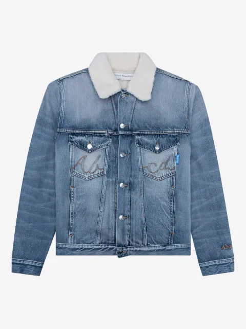 Advisory Board Crystals shearling-lined denim jacket