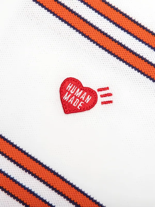 Human Made Striped long-sleeve Polo Shirt | White | FARFETCH CA