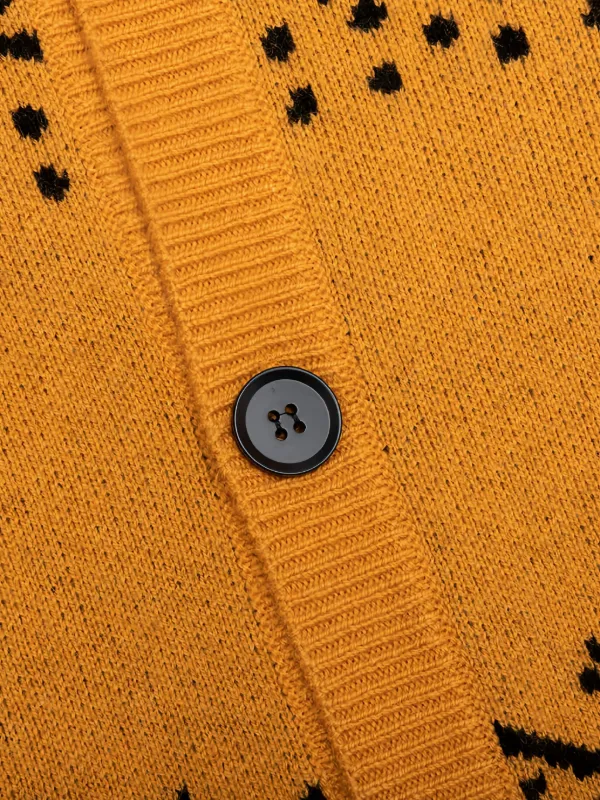 RHUDE Bandana V-neck Knit Cardigan | Yellow | FARFETCH