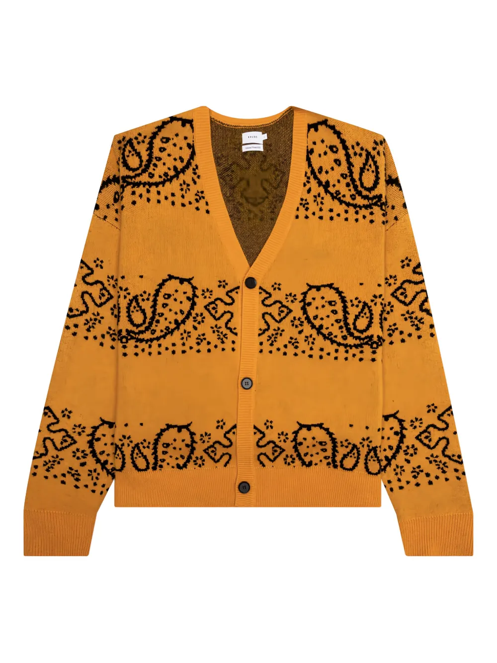 RHUDE Bandana V-neck knit cardigan - イエロー RHUDE Bandana V-neck knit cardigan - イエロー