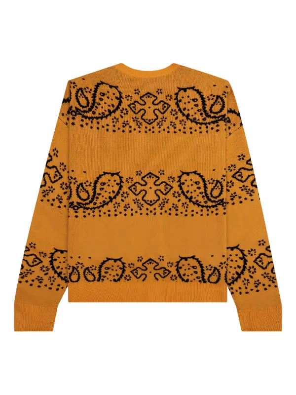 RHUDE Bandana V-neck Knit Cardigan | Yellow | FARFETCH