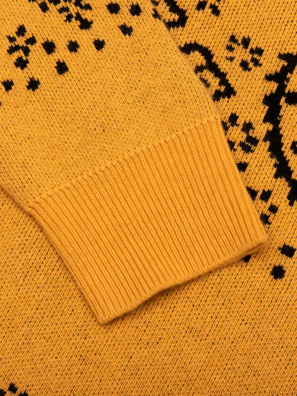 RHUDE Bandana V-neck Knit Cardigan | Yellow | FARFETCH
