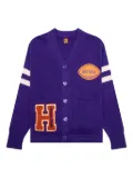 Human Made rugby-patch heart-button cardigan - Purple