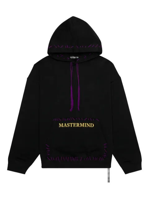 Mastermind World hand-stitched embroidered-logo hoodie