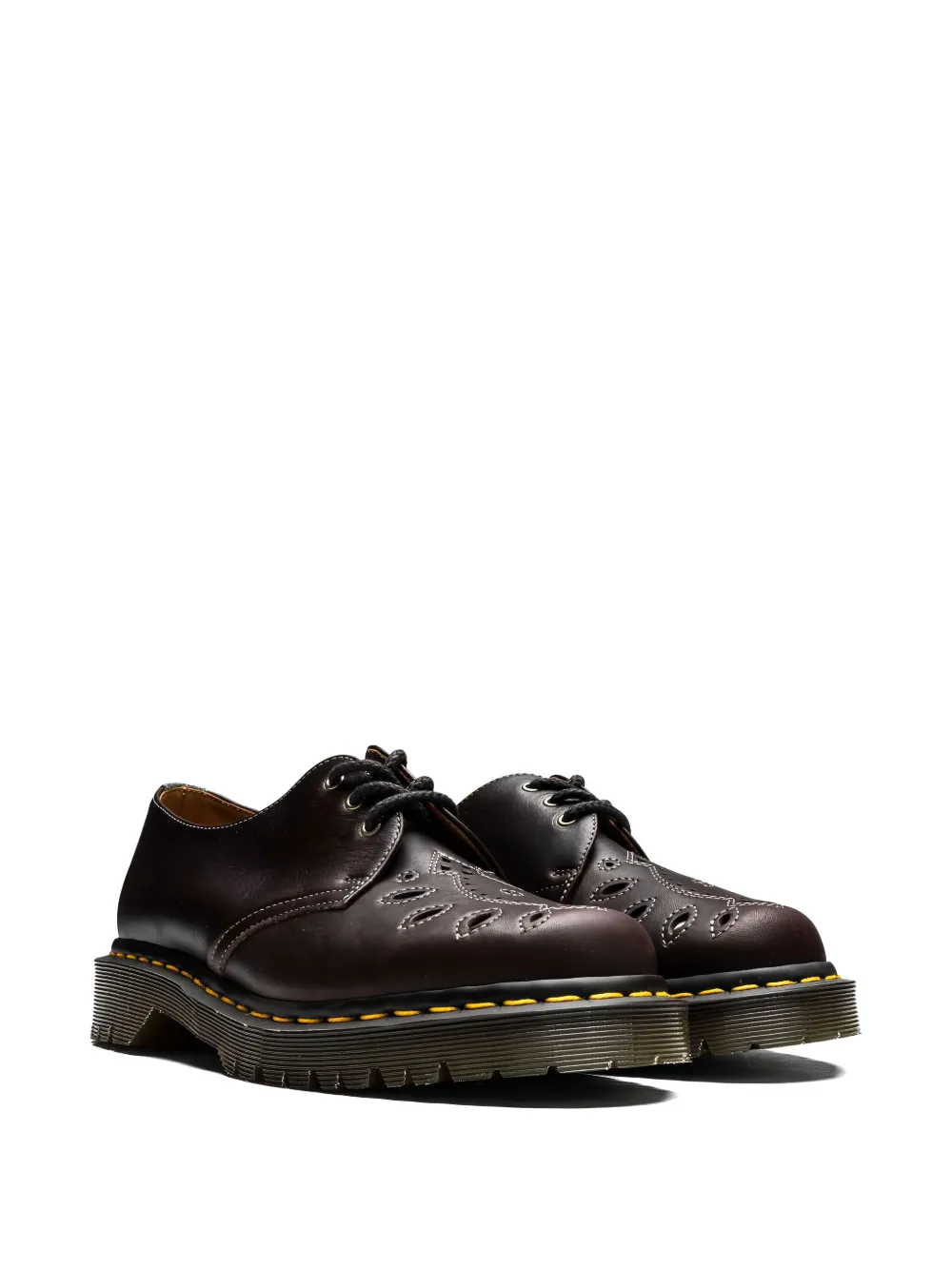 Dr. Martens perforated leather boots Brown