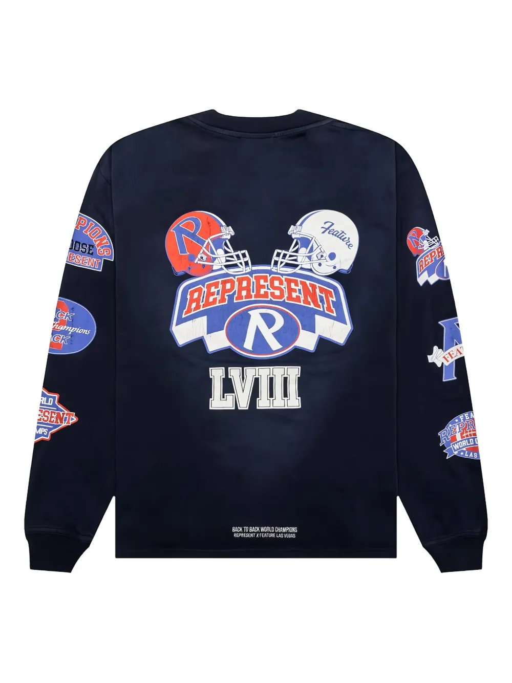 Represent Sweater met geborduurd logo Blauw