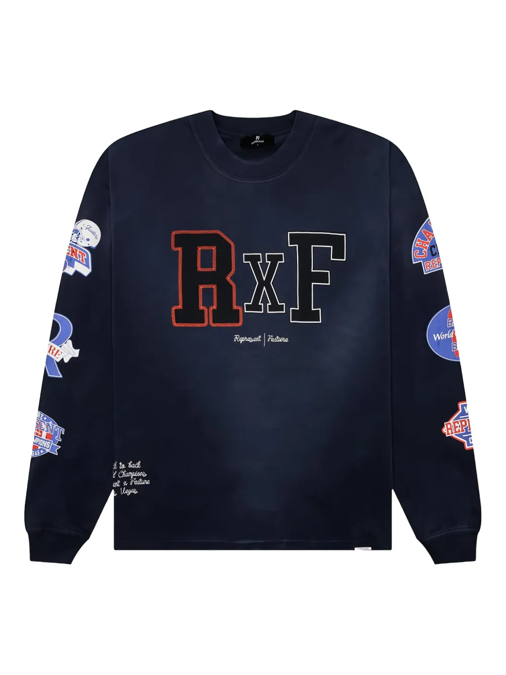 Represent Sweater met geborduurd logo Blauw