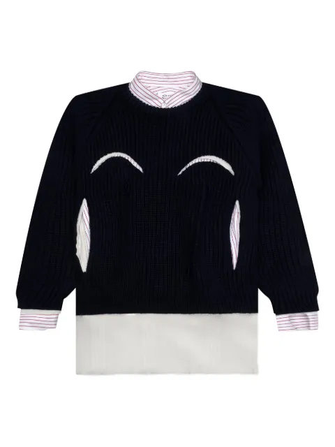 Maison Margiela layered shirt-panelled sweater