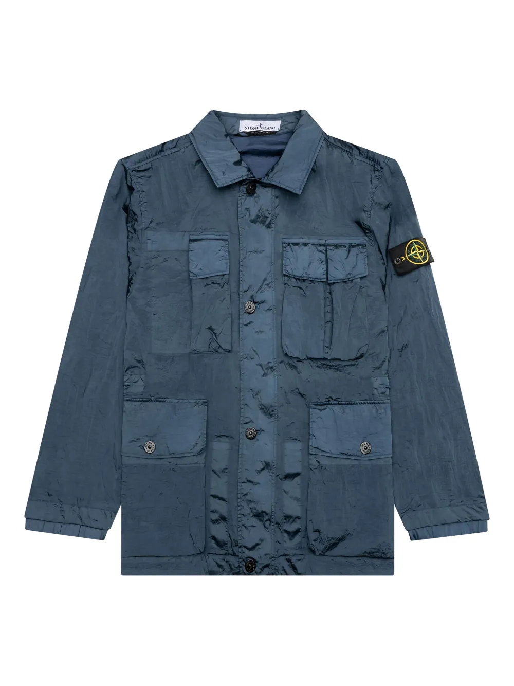 Stone Island compass-badge jacket - ブルー Stone Island compass-badge jacket - ブルー