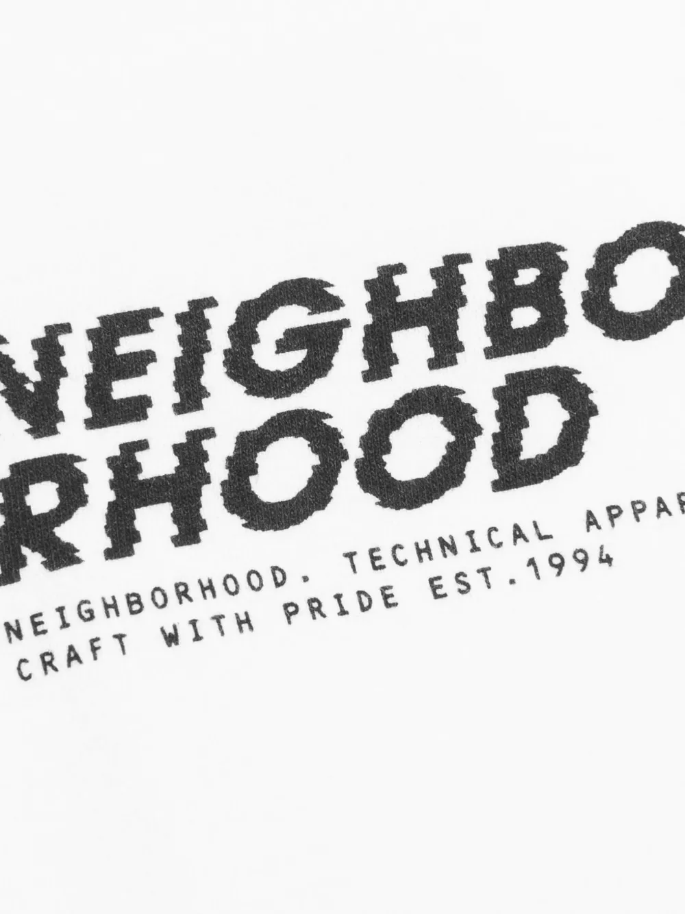 Neighborhood T-shirt met glitchprint Wit