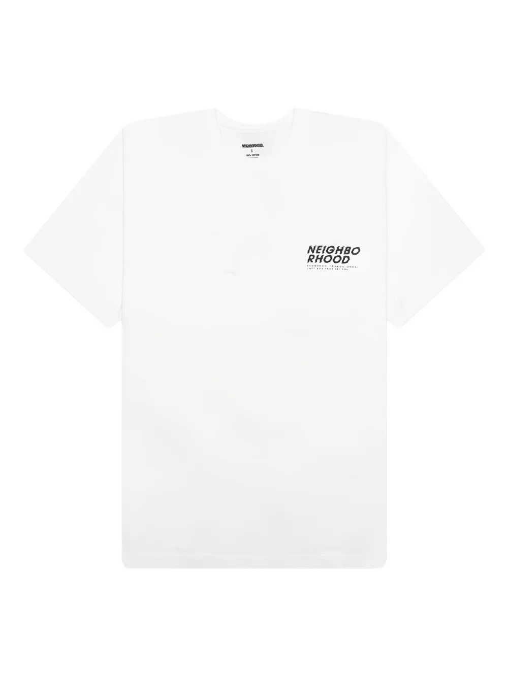Neighborhood T-shirt met glitchprint Wit