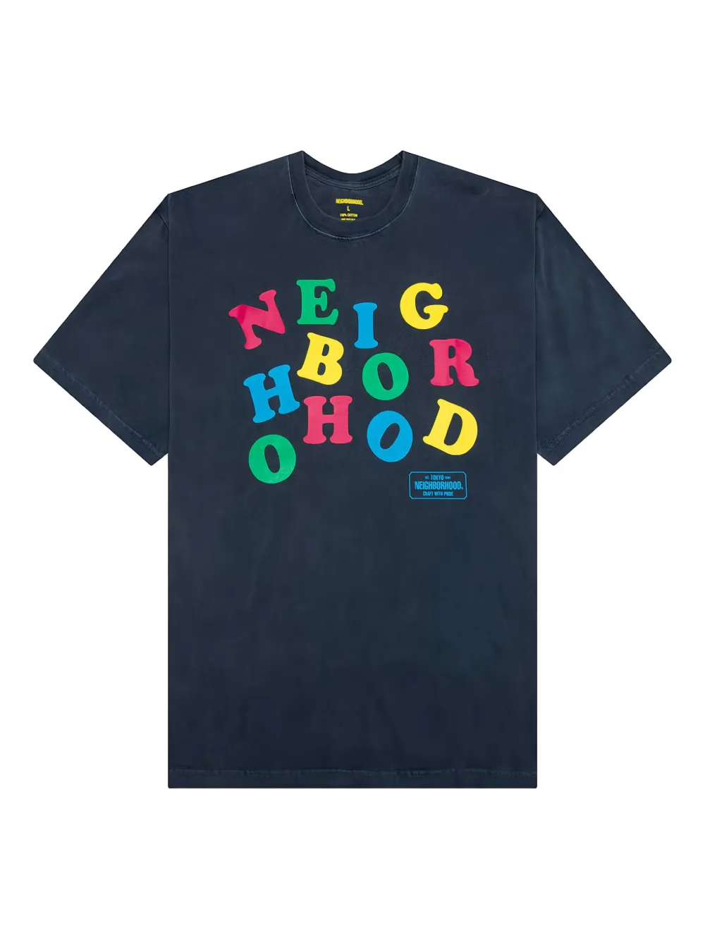 Neighborhood Katoenen T-shirt met grafische print Blauw