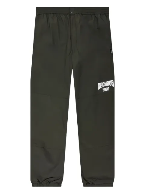 Neighborhood logo-print zip-detail trousers