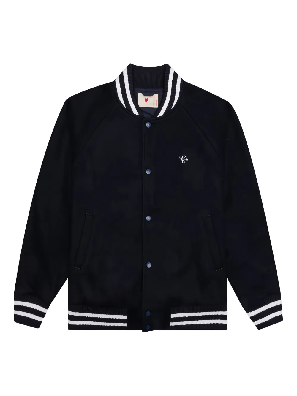 Emotionally Unavailable melting-heart varsity jacket - ブラック Emotionally Unavailable melting-heart varsity jacket - ブラック