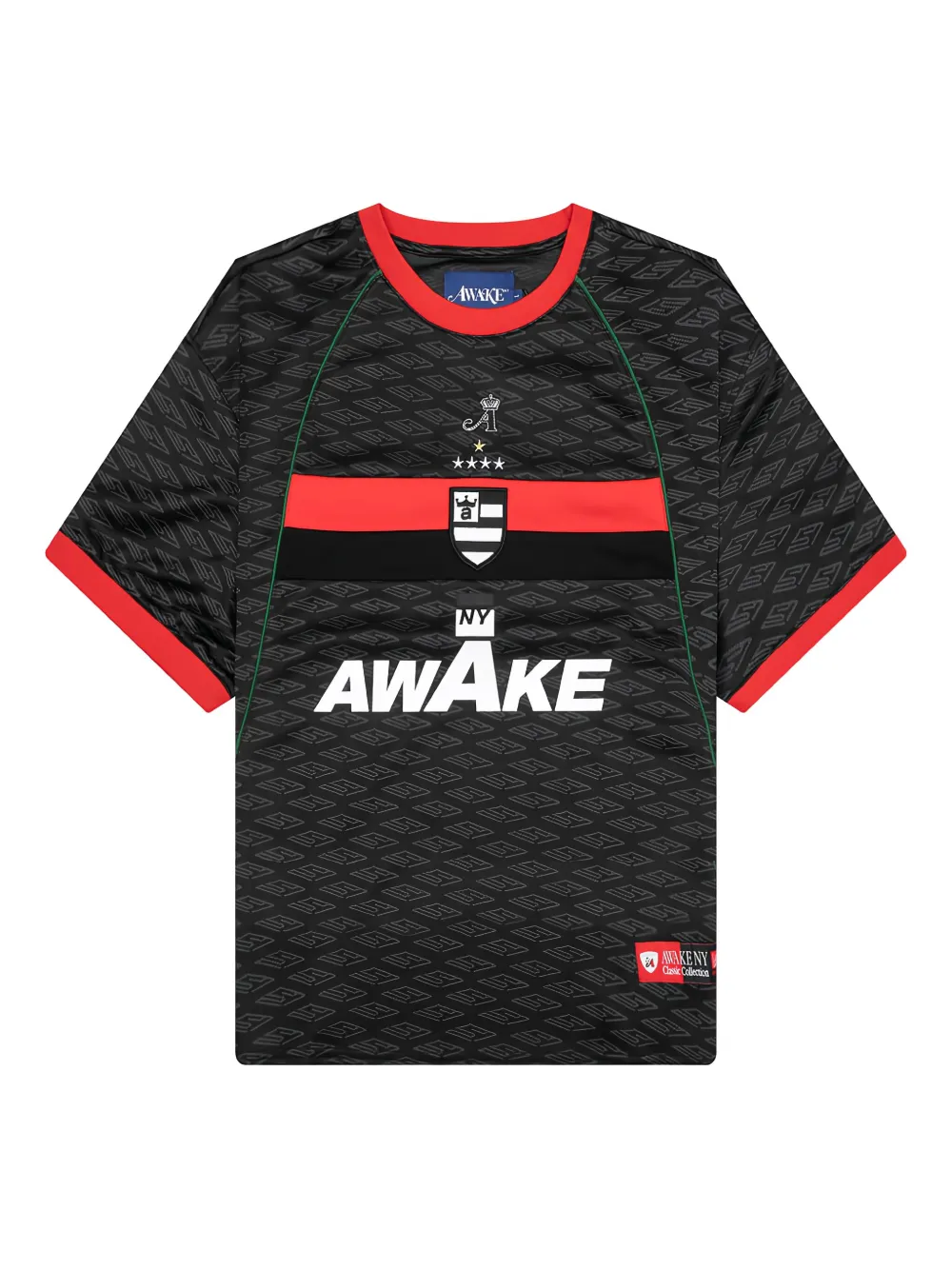 Awake NY crest-patterned jersey T-shirt - ブラック Awake NY crest-patterned jersey T-shirt - ブラック