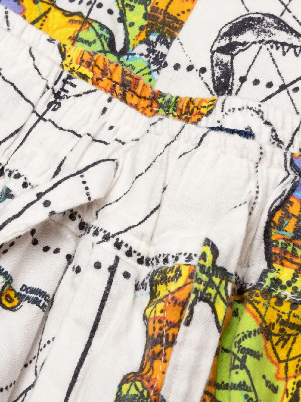Saint Mxxxxxx X Dr. Woo World Map Printed Trousers In White