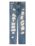 MEMBERS OF THE RAGE distressed lightning-bolt jeans - Blue