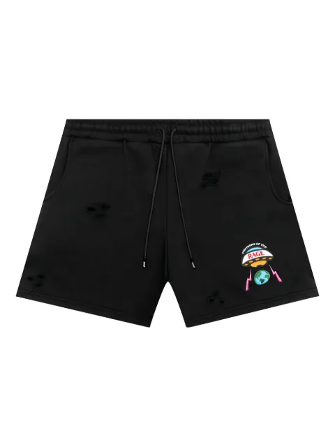 MEMBERS OF THE RAGE embroidered distressed shorts
