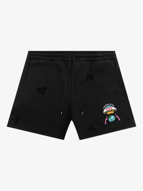 MEMBERS OF THE RAGE embroidered distressed shorts