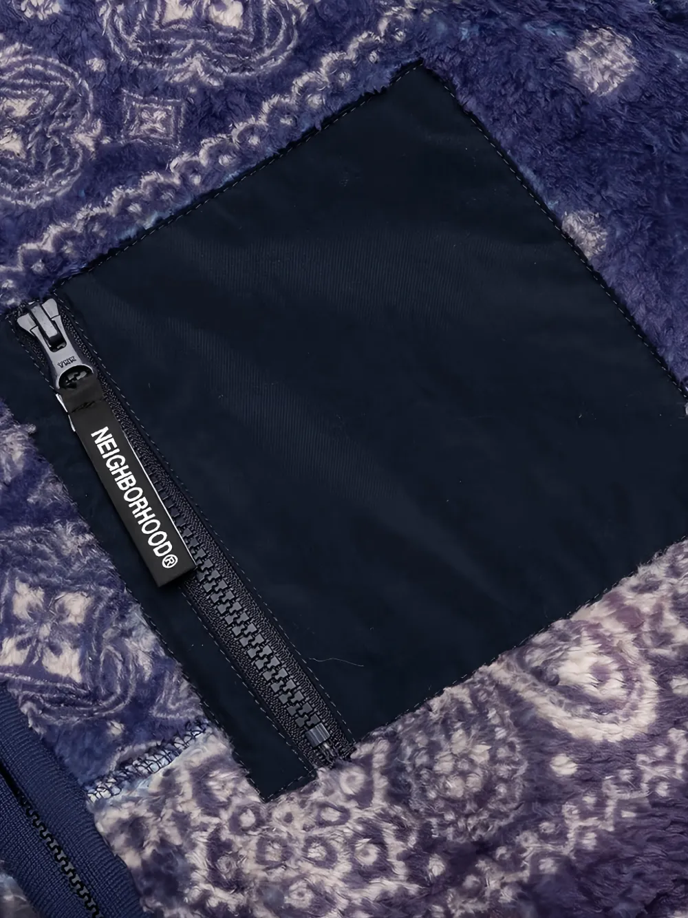 Neighborhood Bandana fleece jack Blauw