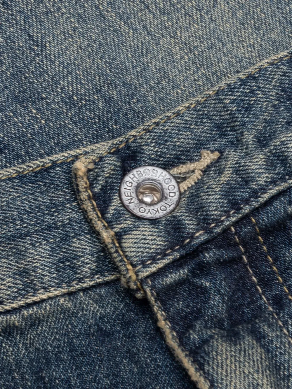 Neighborhood Savage gerafelde jeans Blauw