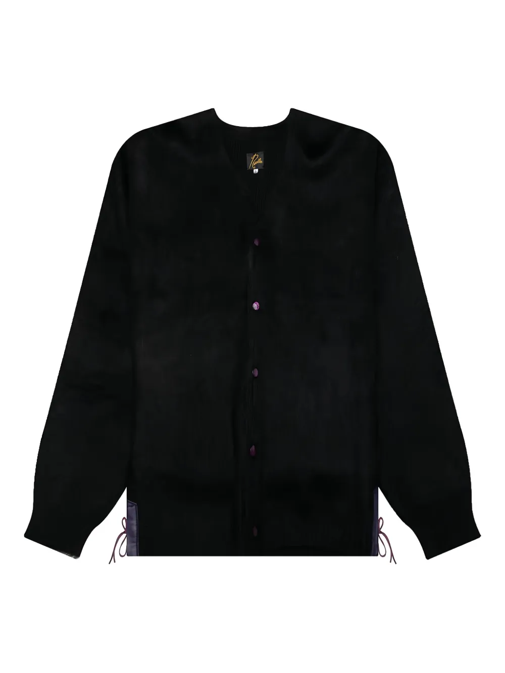 Needles mohair leather-patch cardigan - ブラック Needles mohair leather-patch cardigan - ブラック