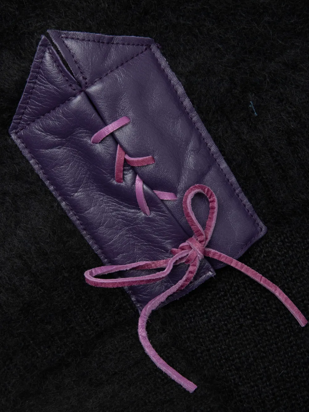 Needles Vest met leren patch Zwart