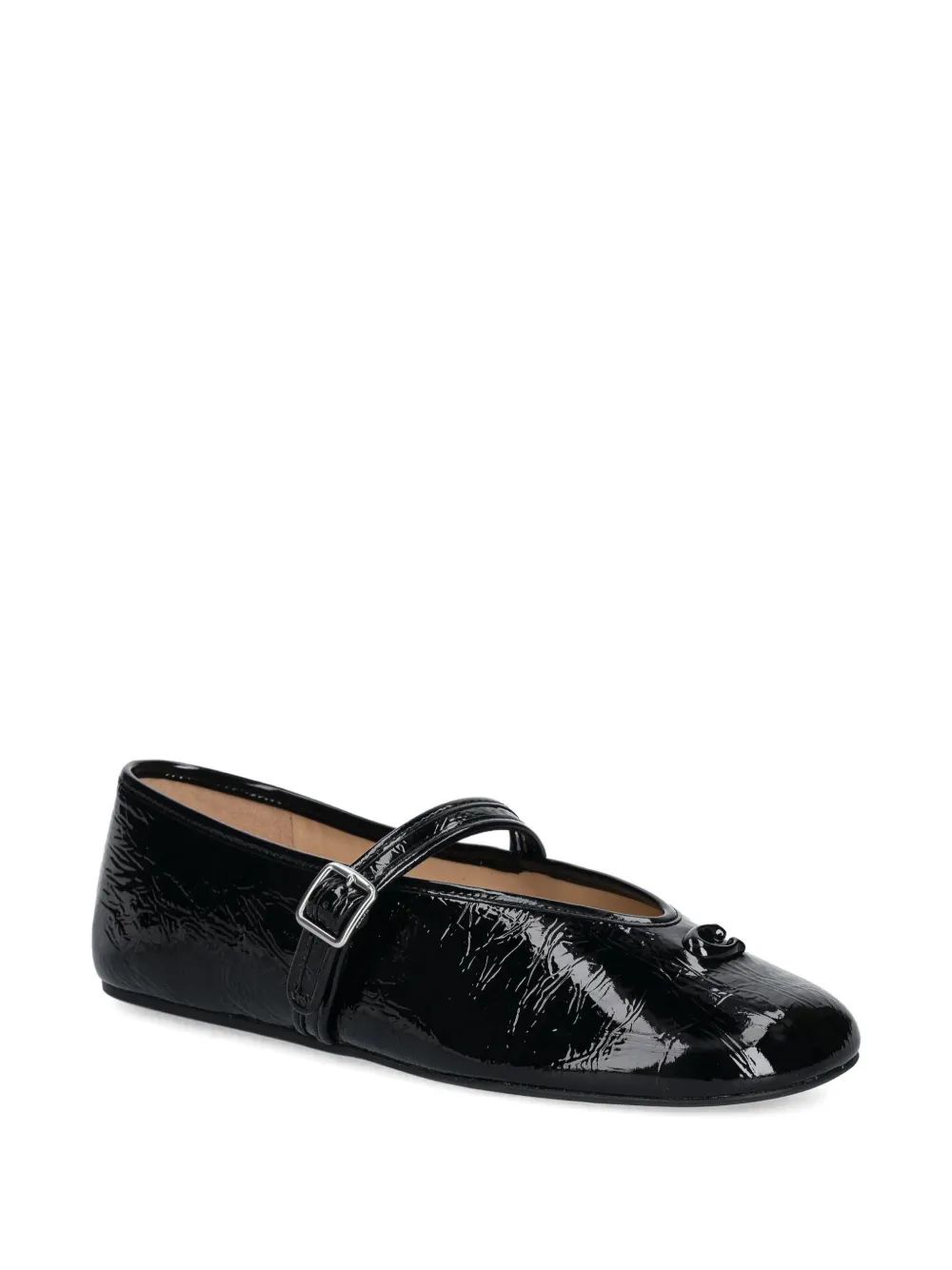 Coach buckle patent-leather ballet flats - Zwart