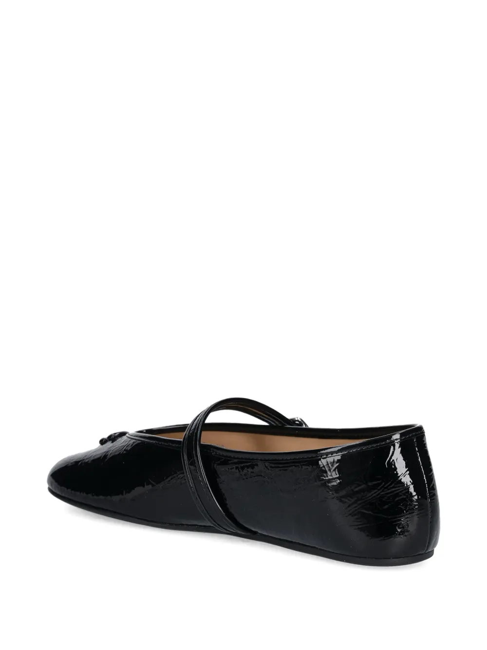 Coach buckle patent-leather ballet flats Black
