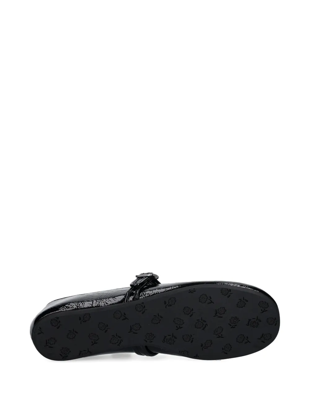 Coach buckle patent-leather ballet flats Black