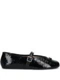Coach buckle patent-leather ballet flats - Black