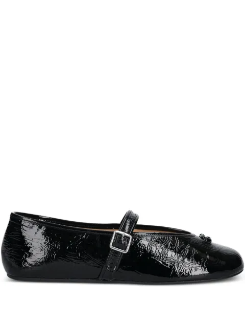 Coach buckle patent-leather ballet flats