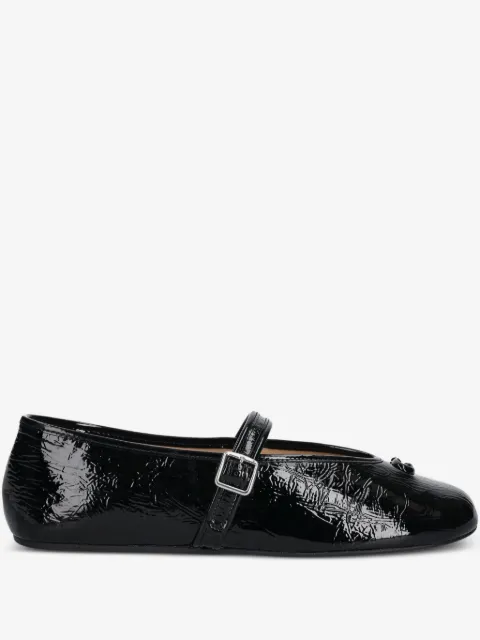 Coach buckle patent-leather ballet flats